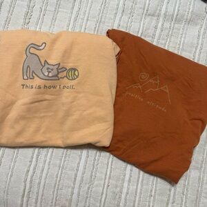 Bundle of Life is Good Cat and Mountain Graphic Tees